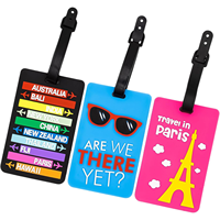 Étiquette à bagages personnalisée en silicone, étiquette à bagages de voyage en PVC souple en caoutchouc, logo personnalisé, accessoires de bagages promotionnels