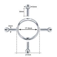 Acier Vis Ronde Faux Mamelon Clip Anneaux Sexy Piercing pour Femmes Non Piercing Faux Poitrine Nail Shield Anneau Bijoux Cadeau