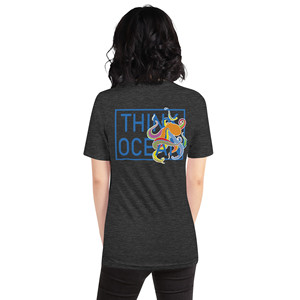 T-shirt brodé en coton fluorescent Think Ocean Octopus - Product Image 5