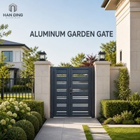 Portail de jardin en aluminium de fabrication chinoise, alliage 6063 traité thermiquement, revêtement poudré, double battant, pour villa et maison, sur mesure, hauteur 4 pieds