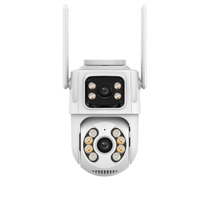 Caméra WiFi ICSEE à double objectif, capteur 12,9 mm, vision nocturne, surveillance intérieure et extérieure avec interphone vocal et support d'alarme - Product Image 1