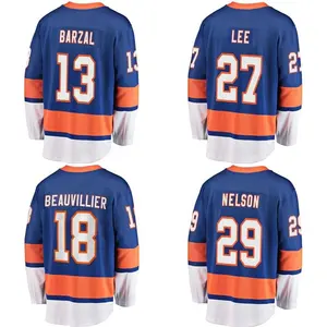 Camiseta personalizada de Hockey sobre hielo para hombre, uniforme del Equipo REAL Islander, Nueva York, #13, Barzal #27, Lee #18, Beauvillier, venta al por mayor