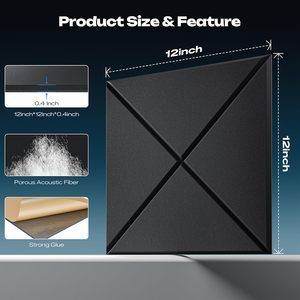 Paneles Acústicos de Espuma con Revestimiento en X, Autoadhesivos, Insonorizantes, Decorativos, para Paredes de Hogares, Oficinas, Pasillos y Gimnasios, Venta al Por Mayor - Product Image 5