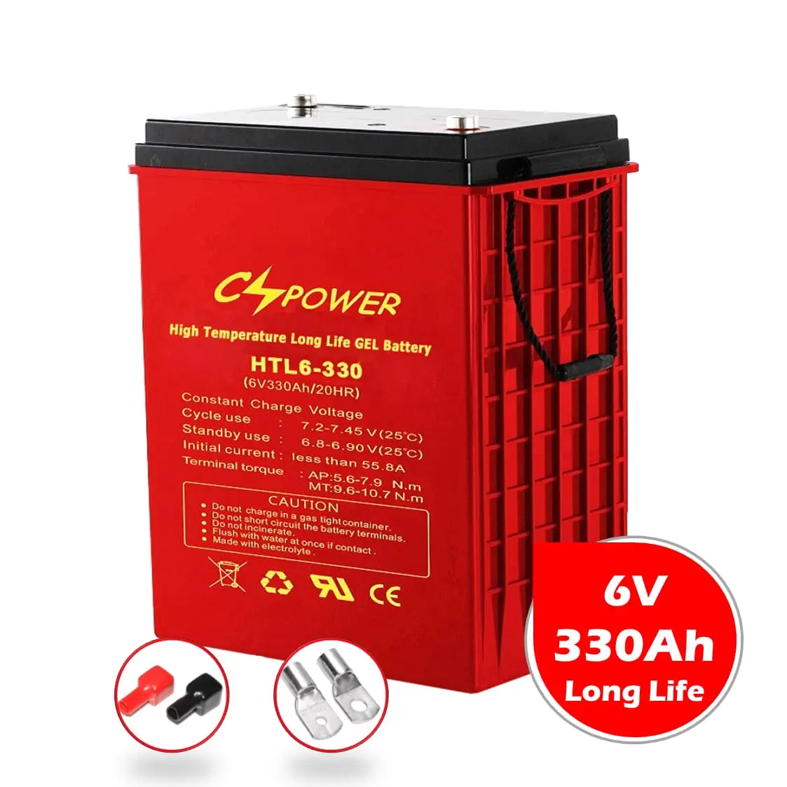 Cspowerディープサイクルジェルバッテリー6V330AH電気自動車用ゴルフカー家庭用中国工場Vs:Ritar/Leoch HYD