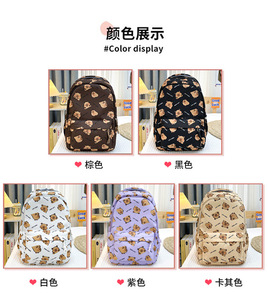 Custom <b>Waterproof</b> Anti-Theft Fashion Nylon Cartoon Pattern Zipper Closure Unisex <b>School</b> <b>Backpack</b> for Students - Product Image 2
