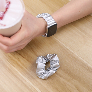 <span class=keywords><strong>Bracelet</strong></span> de montre en tissu élastique doux imprimé mignon pour femme, style scrunchie, compatible avec les séries IWatch - Product Image 6