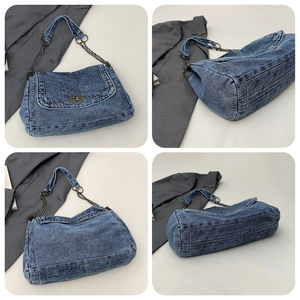 Sommer-Sale: Personalisierbare Gewebte Crossbody-Tasche aus Denim-Jeans für Damen – Modische, Tragbare Messenger-Umhängetasche mit Kette - Product Image 3