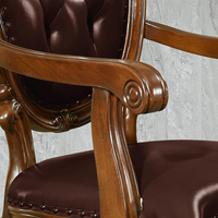 Chaise de salle à manger de style américain Ruifuxiang, en bois massif sculpté double face, avec rembourrage doux et mousse éponge haute élasticité