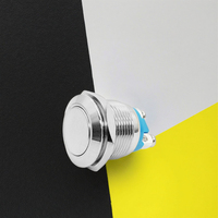 Interrupteur avec bouton-poussoir momentané en métal, bouton-poussoir, 24mm, 2 broches, pour allumer/extinction de la voiture, 19mm