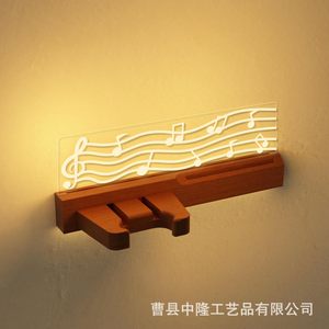 Soporte de pared para guitarra musical, estante de almacenamiento de madera con ganchos para violín y soporte para púas, para montaje en pared - Product Image 3
