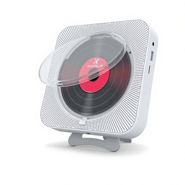 Custom Logo Home CD Player Wall Mounted Retro for Speaker 10W Output Power Remote Control Display Album Audio CD Radio RCA