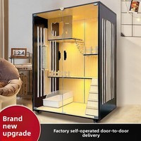 Vente en gros : Villa et cage pour chat en bois massif, design moderne et luxueux, avec maisonnette confortable pour chats d'intérieur, design tendance pour salon