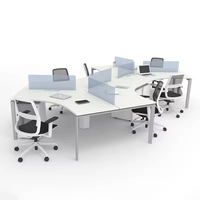Escritorio de oficina modular de madera moderno, 2, 4, 6, 8 plazas, estación de trabajo de coworking, espacio abierto extensible, muebles de trabajo, personal de oficina