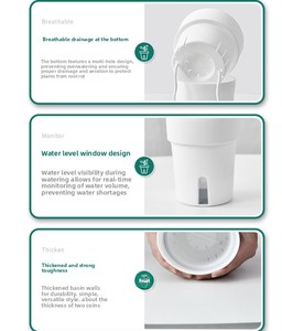 P459 Deepbang Vente <span class=keywords><strong>en</strong></span> gros de pots et jardinières <span class=keywords><strong>en</strong></span> plastique écologiques, durables, légers, petits, ronds, auto-arrosants, pour utilisation au sol - Product Image 5