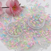 500 G/partij Gemengde Macaron Zachte Lange Plakjes Polymeerklei Hagelslag Bubble Kralen Voor Diy Ambachten Accessoires Beeldje Patroon