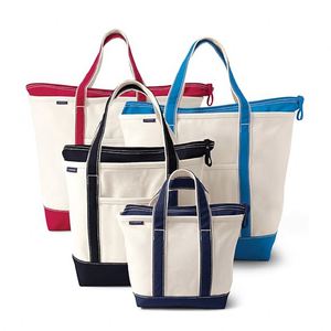 Natural Zip <b>Top</b> Canvas Tote Bag Water Repellent Base Trim Internal/External Pockets Gym & Travel Essentials Medium - Product Image 5