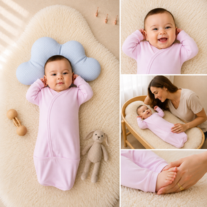 Combinaison de sommeil pour bébé nouveau-né de haute qualité, 100% coton biologique, boutonnée, anti-gigotement, OEM, fabriquée en usine au Vietnam - Product Image 2