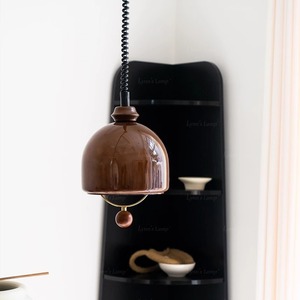 โคมไฟระย้าสไตล์วินเทจญี่ปุ่น ทำจากไม้เนื้อแข็ง ดีไซน์มินิมอล สำหรับห้องอาหาร ร้านอาหาร บาร์  แบบขยายได้ พร้อมกระจก - Product Image 1