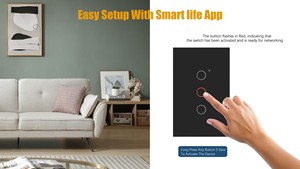 1200W 500Wスマート調光器壁スイッチTuya Touch <span class=keywords><strong>Zigbee</strong></span> Googleコントロール照明WIFIガラスパネル付き - Product Image 4