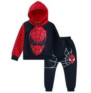 Nach Maß Junge Schweiß Anzug Doppelseitige Spiderman Persönlichkeit Hoodie Anzug mit Langarm