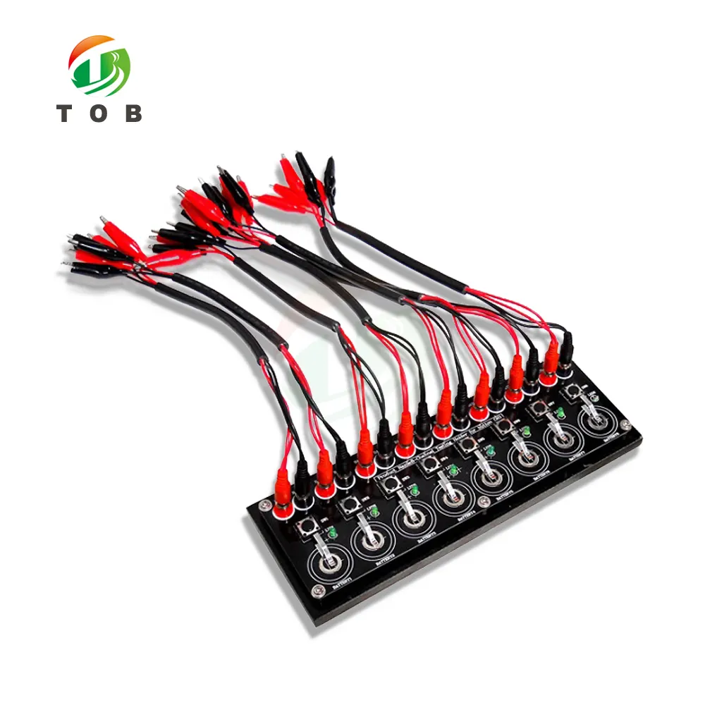 8 Channels Coin Cell Testing Board with Cable & Optional Connector for Coin Cell Battery Tester