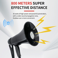 XC-165 30W Megafon LED Portabel dengan Siren Terintegrasi, Lampu LED, Kontrol Suara, Pengisian Daya USB, Speaker Genggam, Daya DC