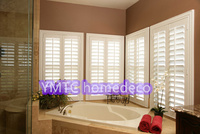 Persianas de Estilo Plantation Pintadas de Blanco y Teñidas, Persianas para Ventanas de Baía, Persianas para Puertas, Persianas Eléctricas, Persianas de Estilo Plantation para Interiores