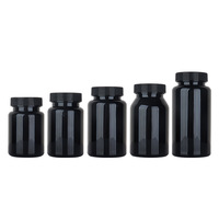 Bouteille de capsule de pilule PET noire de qualité alimentaire 100ml 120ml 150ml, bouteille médicale de vitamine en plastique