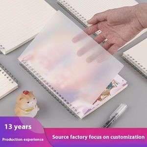 Cuaderno pequeño y fresco transparente para estudiantes, boceto de cuadrícula de línea Horizontal esmerilada de PP, cubierta de cuero de tamaño A5, libro y Bloc de notas - Product Image 6