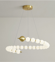 Lustre moderne en verre de style hôtelier avec télécommande LED pour plafond de salon