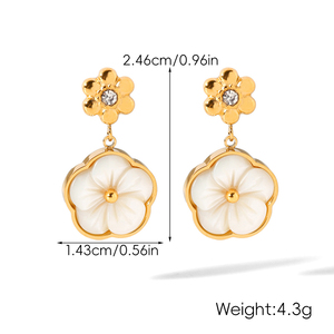 KITI Renkli Zirkon Çiçek Desenli Karışık Metal Yaprak Tasarımlı Paslanmaz Çelik Zarif Moda Kadın Küpe - Product Image 6