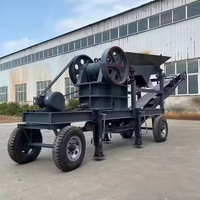 Concasseur à mâchoires mobile sur roues Huayun pour calcaire, béton, roche et minerai d'or avec moteur et composants essentiels du moteur, longue durée de vie
