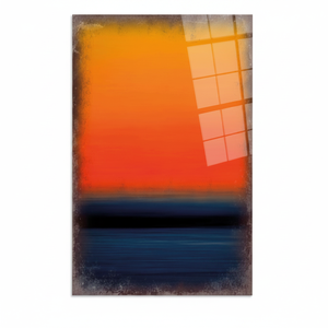 Decoración de Pared Moderna de Estilo Costero: Impresión en Lienzo de Atardecer Abstracto sobre el Océano, ARTE EN VIDRIO TEMPLADO - Product Image 2