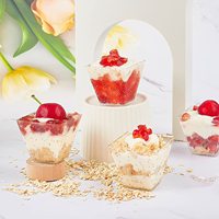 2oz Mini tasses à dessert avec cuillères Gobelets d'apéritif à paillettes dorées Petites tasses parfaites en plastique Bol de service transparent réutilisable pour la dégustation