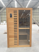 Promo Panas Sauna Inframerah Kayu Solid 1 Orang dengan Panel Kontrol Komputer, Daya Listrik, Modern untuk Rumah, Uap Kering, Kayu Hemlock
