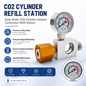Adaptador de Cilindro de CO2 para Agua Carbonatada, Estación de Recarga de Carbonatador, Botella de Aleación de Aluminio de 1500 psi, Reemplazo para Llenado de Tanques, Zimakyfa, 1 Año de Garantía - Product Image 2