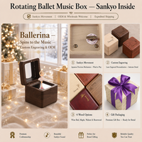Boîte à musique en bois de noyer avec ballerine rotative, mouvement Sankyo, scène miroir, cadeau romantique pour un anniversaire, boîte à musique souvenir
