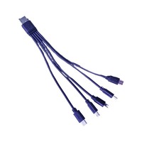 Divisor Micro USB 5 en 1 de 20 cm, Cable de Carga Rápida de 2 A para IOS, Computadora, Teléfono, Banco de Energía, Altavoz, Auriculares