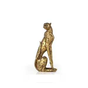 Resina fatta a mano leopardo scultura animale decorazione della casa artigianato d'arte animale hogar accessori per la casa decorazioni per la casa lusso