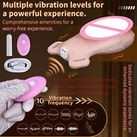 Vibrateur réaliste en forme de vulve, stimulation clitoridienne mains libres, coussinet réaliste double face, sans danger pour le corps, usage quotidien pour sissy et lesbiennes