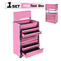 Armoire à outils mini GEINXURN rouge, rose, noire avec 3 tiroirs, personnalisable OEM, garantie 3 ans, MOQ 1 pièce