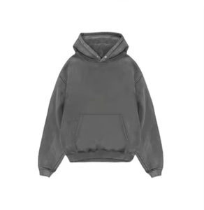 Sudadera con Capucha de Algodón Grueso, Estilo Vintage, Color Gris <span class=keywords><strong>Oscuro</strong></span>, Cuello con Broches, Sudadera Casual Urbana para Hombre, para Primavera, Venta al Por Mayor - Product Image 1