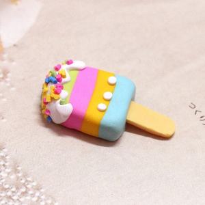 Nouveauté en promotion : Cabochons en résine faits main DIY, en pâte polymère douce, motifs crème glacée arc-en-ciel mélangée, pour créations en résine - Product Image 4