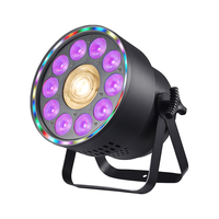 Projecteur LED COB 200W + 10*10W RGBW 4-en-1 avec Wash RGBW et anneau Halo DMX512, CRI élevé 92, température de couleur 3200-6500K, mise au point linéaire