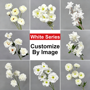 Fleur artificielle série blanche, matière florale simulée, personnalisable par image pour arrangements de mariage DIY, décoration de table à domicile - Product Image 2