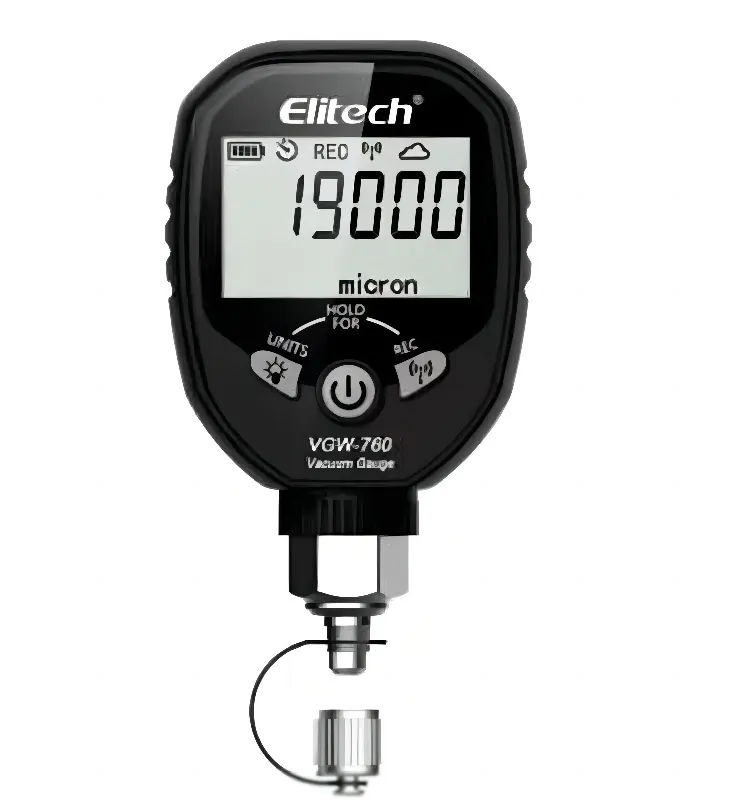 Elitech เครื่องวัดสุญญากาศดิจิตอลไร้สาย, เครื่องวัดความเย็น0-19000ไมครอน1/4 "SAE, VGW-760