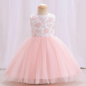 Robe de princesse pour filles, robe de bal, jupe en dentelle et tulle, pour les âges de 0 à 5 ans, vert, rose, gris - Product Image 2