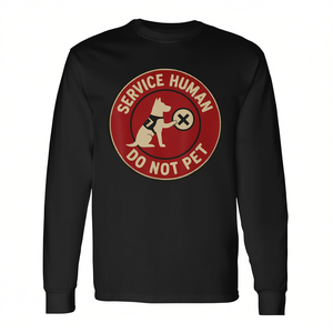 Camiseta de manga larga con estampado de Service Human Do Not Pet Vintage Support Dog - Product Image 2