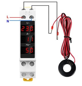 Voltímetro Digital LED para Riel DIN, Amperímetro, Medidor de Voltaje, Corriente y Frecuencia Monofásico, Probador de Voltaje, Amperaje y Frecuencia AC80-500V 100A - Product Image 3