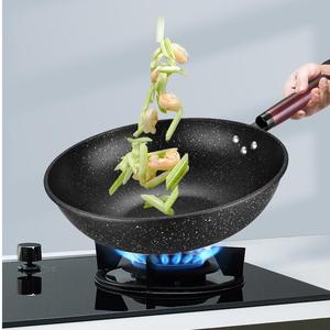 Wok de Cocina de Acero al Carbono de 30/32cm, Económico, Antiadherente, con Revestimiento de Mármol, para Freír, Panci Goreng, Kuali - Product Image 4